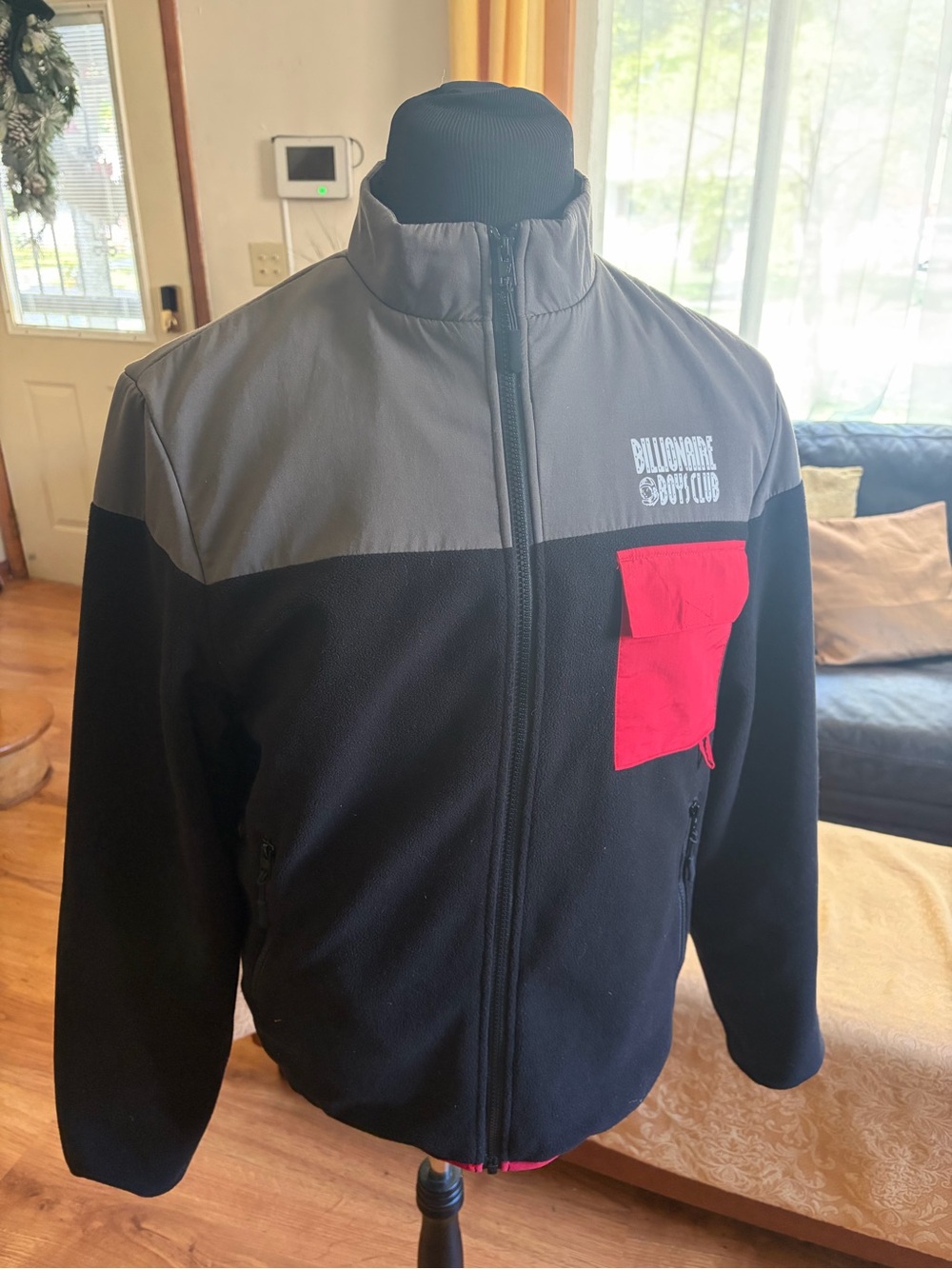 Billionaire Boys Club Black Jacket with Gray Logo Patch